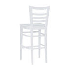 Tabouret de bar à dossier échelle marron/blanc, lot de 2