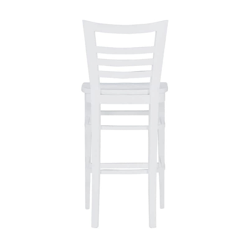 Tabouret de bar à dossier échelle marron/blanc, lot de 2