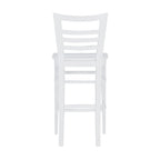 Tabouret de bar à dossier échelle marron/blanc, lot de 2