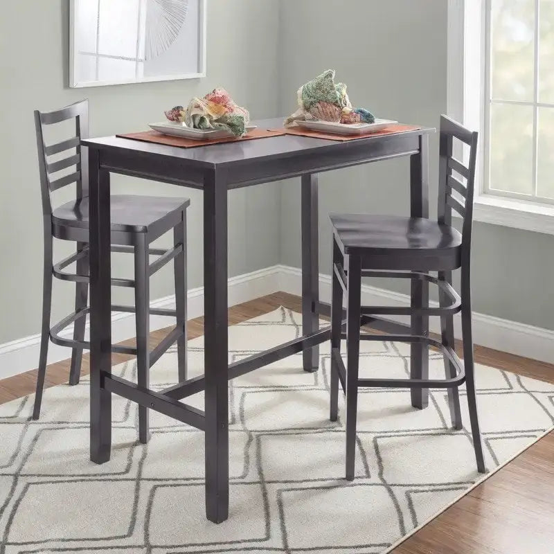 Tabouret de bar à dossier échelle marron/blanc, lot de 2