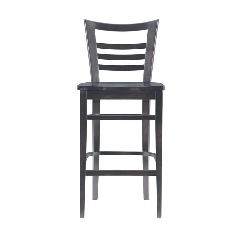 Tabouret de bar à dossier échelle marron/blanc, lot de 2