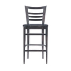 Tabouret de bar à dossier échelle marron/blanc, lot de 2