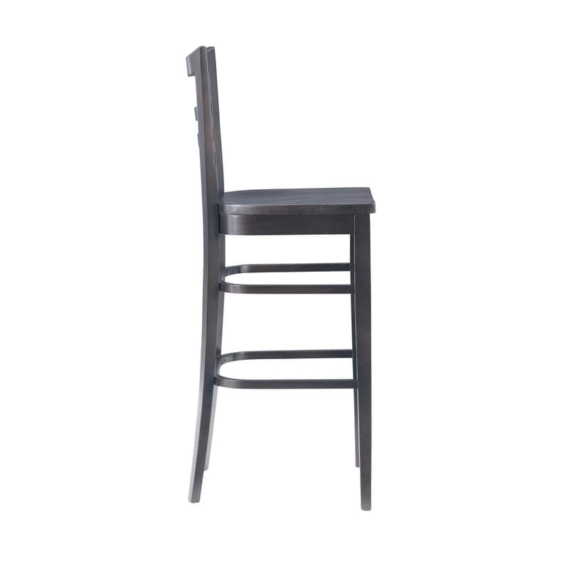 Tabouret de bar à dossier échelle marron/blanc, lot de 2