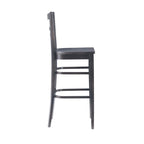 Tabouret de bar à dossier échelle marron/blanc, lot de 2
