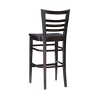 Tabouret de bar à dossier échelle marron/blanc, lot de 2