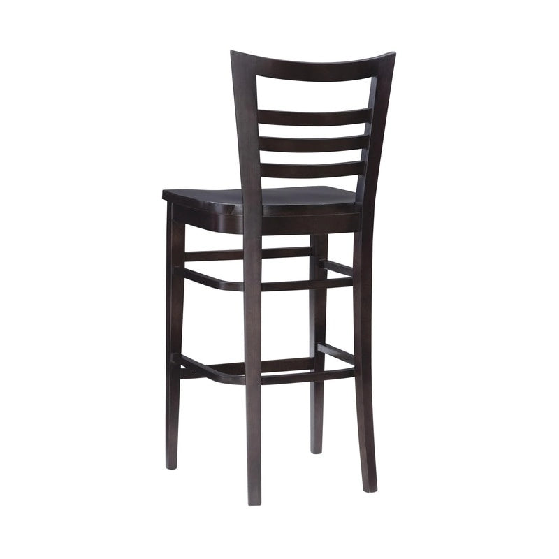 Tabouret de bar à dossier échelle marron/blanc, lot de 2