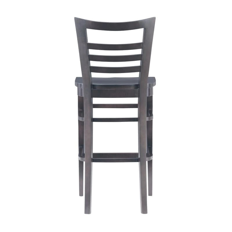 Tabouret de bar à dossier échelle marron/blanc, lot de 2