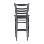 Tabouret de bar à dossier échelle marron/blanc, lot de 2