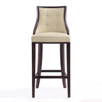 Tabouret de bar avec dossier en noyer, lot de 3 – Blanc nacré / Bronze / Crème / Gris