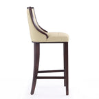 Tabouret de bar avec dossier en noyer, lot de 3 – Blanc nacré / Bronze / Crème / Gris