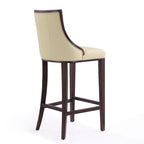 Tabouret de bar avec dossier en noyer, lot de 3 – Blanc nacré / Bronze / Crème / Gris