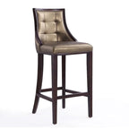 Tabouret de bar avec dossier en noyer, lot de 3 – Blanc nacré / Bronze / Crème / Gris