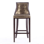 Tabouret de bar avec dossier en noyer, lot de 3 – Blanc nacré / Bronze / Crème / Gris