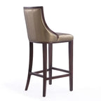 Tabouret de bar avec dossier en noyer, lot de 3 – Blanc nacré / Bronze / Crème / Gris