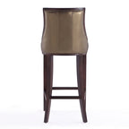 Tabouret de bar avec dossier en noyer, lot de 3 – Blanc nacré / Bronze / Crème / Gris