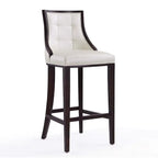 Tabouret de bar avec dossier en noyer, lot de 3 – Blanc nacré / Bronze / Crème / Gris