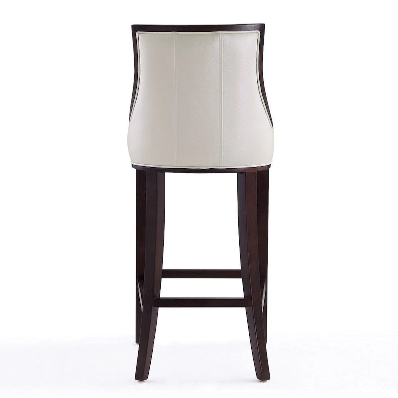 Tabouret de bar avec dossier en noyer, lot de 3 – Blanc nacré / Bronze / Crème / Gris