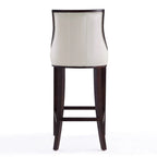 Tabouret de bar avec dossier en noyer, lot de 3 – Blanc nacré / Bronze / Crème / Gris