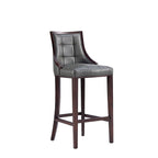 Tabouret de bar avec dossier en noyer, lot de 3 – Blanc nacré / Bronze / Crème / Gris