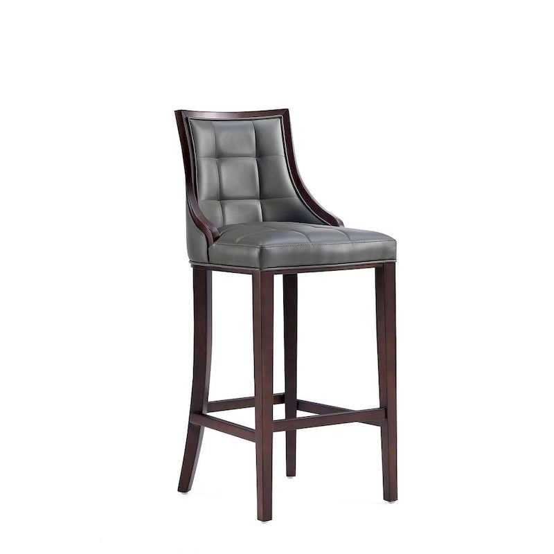 Tabouret de bar avec dossier en noyer, lot de 3 – Blanc nacré / Bronze / Crème / Gris