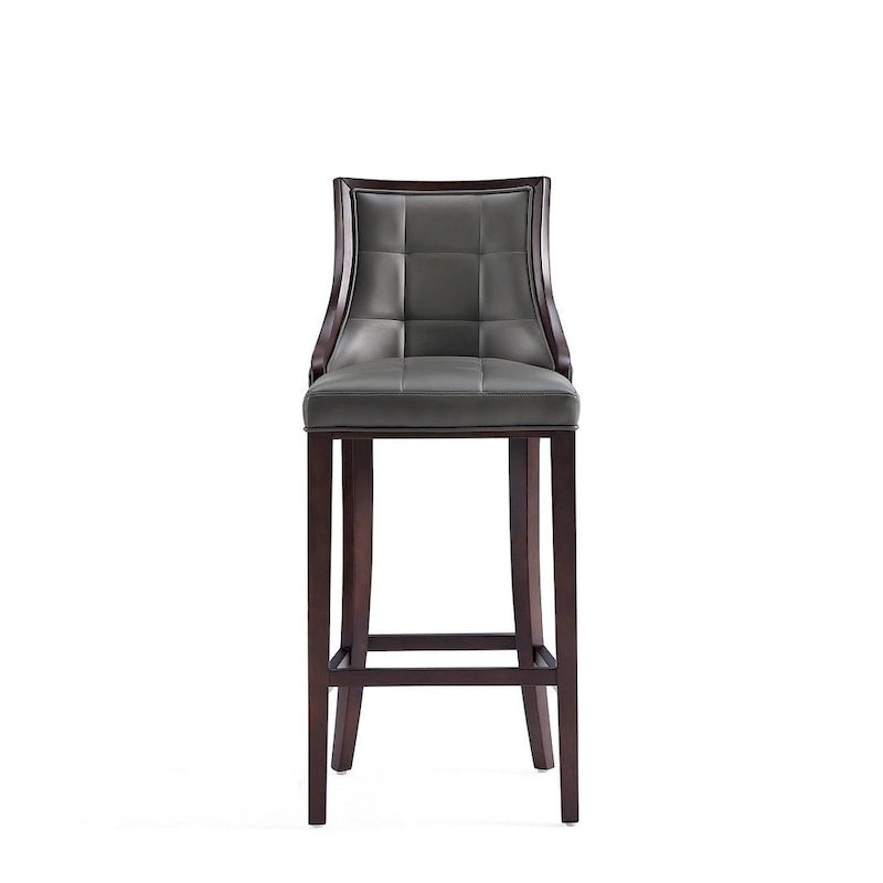 Tabouret de bar avec dossier en noyer, lot de 3 – Blanc nacré / Bronze / Crème / Gris