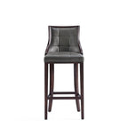 Tabouret de bar avec dossier en noyer, lot de 3 – Blanc nacré / Bronze / Crème / Gris
