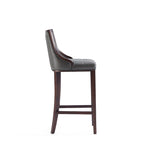 Tabouret de bar avec dossier en noyer, lot de 3 – Blanc nacré / Bronze / Crème / Gris