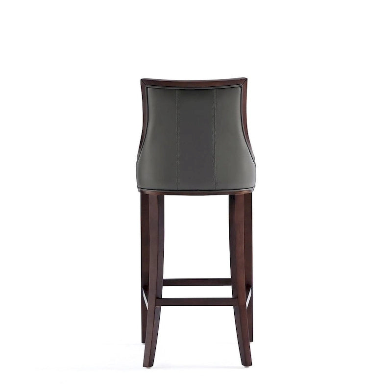 Tabouret de bar avec dossier en noyer, lot de 3 – Blanc nacré / Bronze / Crème / Gris