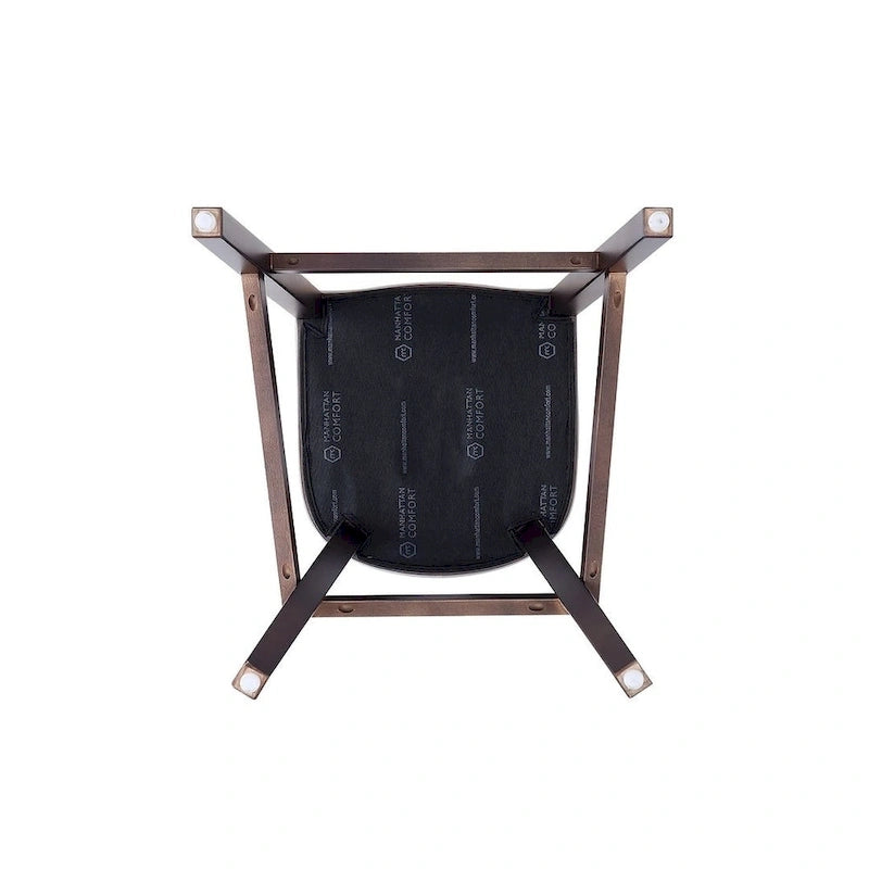 Tabouret de bar avec dossier en noyer, lot de 3 – Blanc nacré / Bronze / Crème / Gris