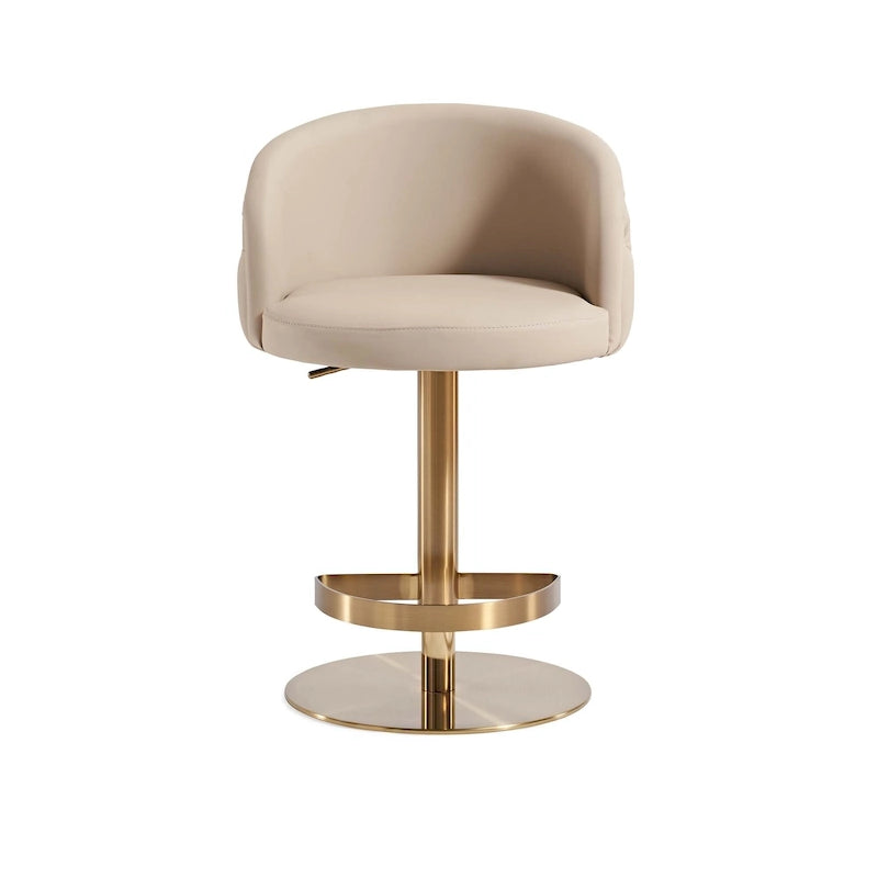 Tabouret de bar en PU kaki, pivotant et réglable en hauteur, siège unique — Or/Noir