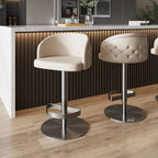 Tabouret de bar en PU kaki, pivotant et réglable en hauteur, siège unique — Or/Noir