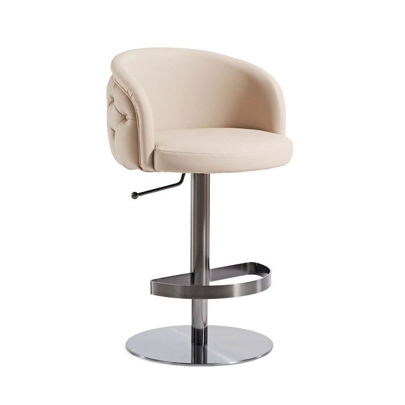 Tabouret de bar en PU kaki, pivotant et réglable en hauteur, siège unique — Or/Noir