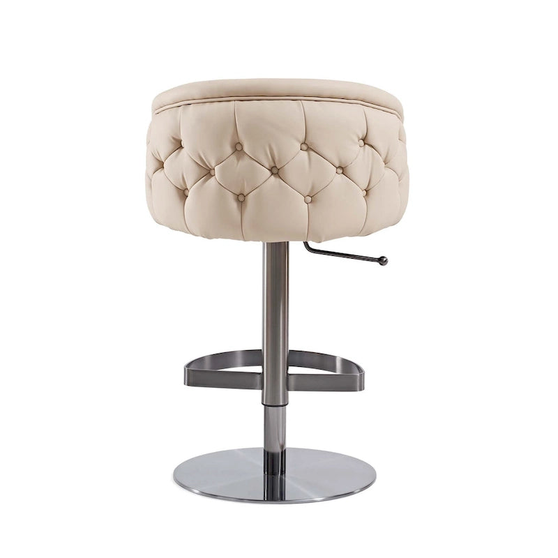 Tabouret de bar en PU kaki, pivotant et réglable en hauteur, siège unique — Or/Noir