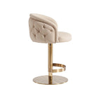 Tabouret de bar en PU kaki, pivotant et réglable en hauteur, siège unique — Or/Noir