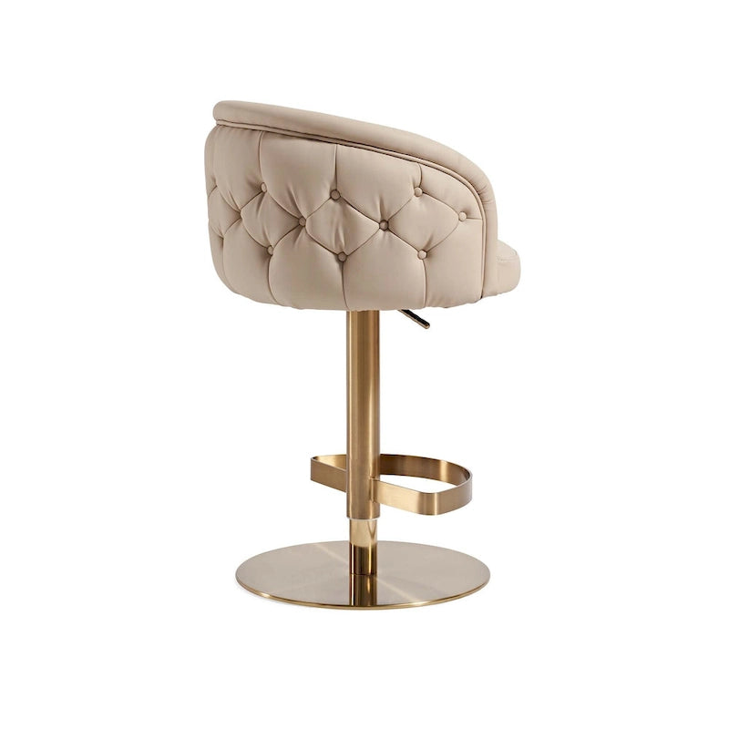 Tabouret de bar en PU kaki, pivotant et réglable en hauteur, siège unique — Or/Noir