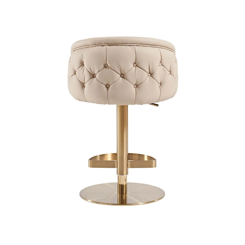 Tabouret de bar en PU kaki, pivotant et réglable en hauteur, siège unique — Or/Noir