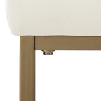 Tabouret de comptoir en velours crème et gris, lot de 2 — Piètement luge moderne, 2 places
