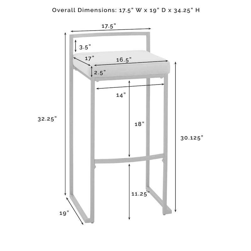 Tabouret de comptoir en velours crème et gris, lot de 2 — Piètement luge moderne, 2 places