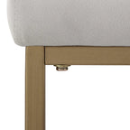 Tabouret de comptoir en velours crème et gris, lot de 2 — Piètement luge moderne, 2 places