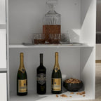Îlot de cuisine blanc double face avec rangement, pour 6 à 8 personnes, 210 cm
