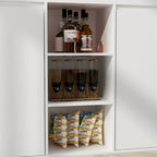 Îlot de cuisine blanc double face avec rangement, pour 6 à 8 personnes, 210 cm