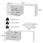 Îlot de cuisine blanc double face avec rangement, pour 6 à 8 personnes, 210 cm