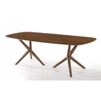 Table à manger rectangulaire en noyer brun, 8 places