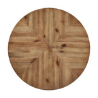 Table à manger ronde gris fer avec plateau en chêne, pour 2 à 4 personnes