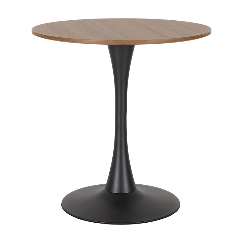 Table de bistrot ronde marron/gris-doré/noire avec pied central – Jusqu'à 3 places