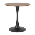 Table de bistrot ronde marron/gris-doré/noire avec pied central – Jusqu'à 3 places
