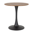 Table de bistrot ronde marron/gris-doré/noire avec pied central – Jusqu'à 3 places
