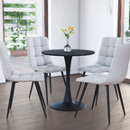 Table de bistrot ronde marron/gris-doré/noire avec pied central – Jusqu'à 3 places