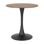 Table de bistrot ronde marron/gris-doré/noire avec pied central – Jusqu'à 3 places