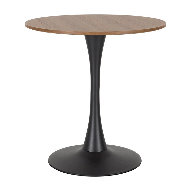 Table de bistrot ronde marron/gris-doré/noire avec pied central – Jusqu'à 3 places